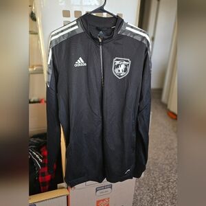 Adidas Black and Gray Men's Windbreaker